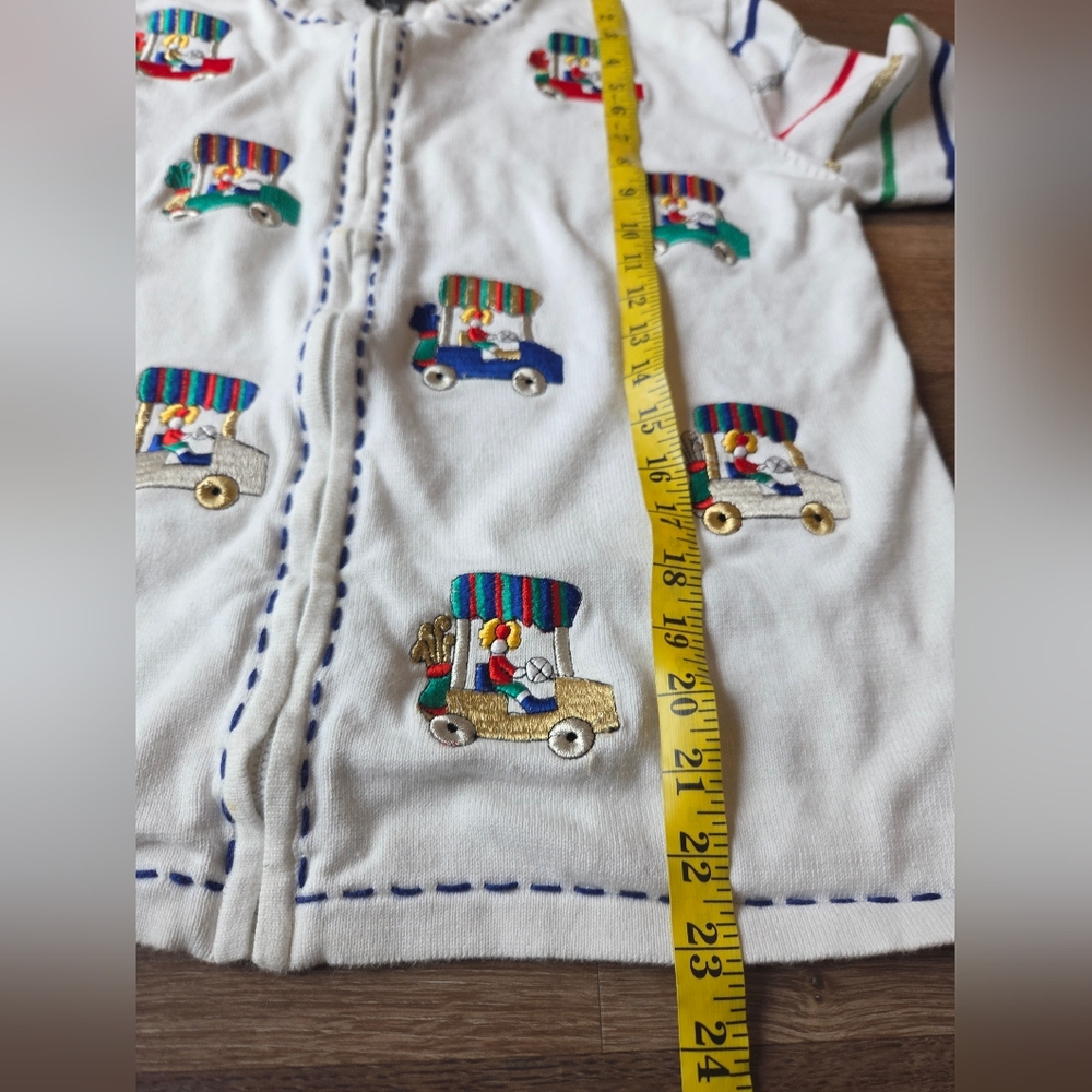Vintage Bobbie C Embroidered Golf Patch Knit Cardigan Jacket Women Full Zip sz L - Picture 9 of 10